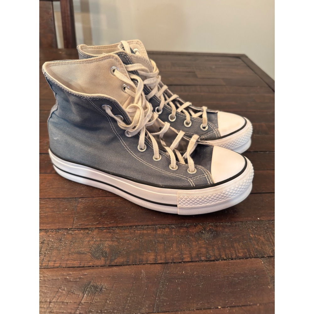 Converse Chuck Taylor All Star Lift High Top Platform Blue Sneakers A06840C 9W - Picture 3 of 7